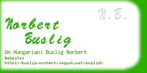 norbert buslig business card